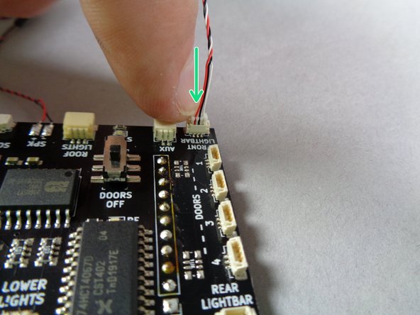 The shorter wire is for the front lightbar, and the longer wire is for the rear lightbar.