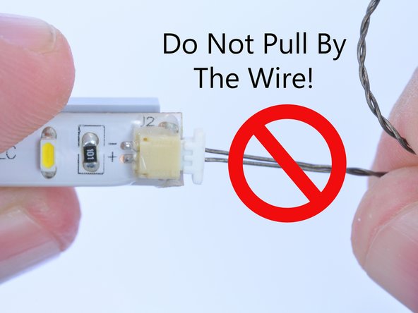 When removing plugs, do not pull by the wire.  Doing do will damage the plug and may cause the wires to pull out of the plug assembly.