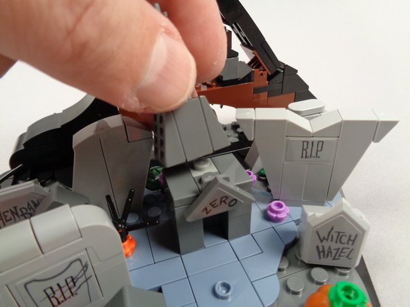 First you will install the small, flexible white LED light illuminating Zero's grave.