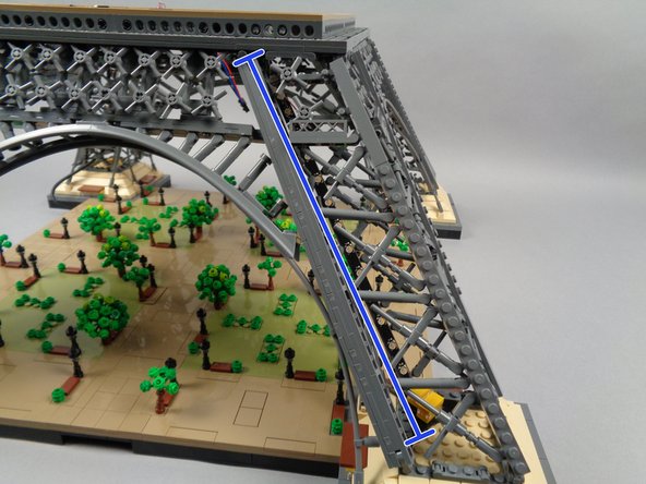 Using the same process as with the previous two light strip pairs, mount the fifth and sixth light strip in the third pillar with the strip connected to plug #1 on the adapter board on the inside facing outward and the strip connected to plug #2 on the adapter board on the outside facing inward.