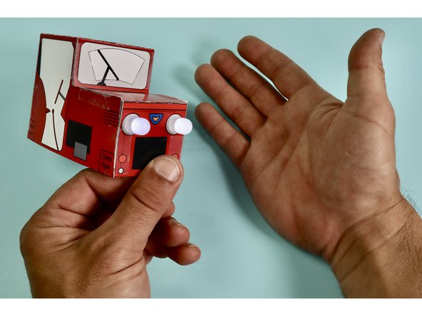 Your assembled tractor body should look like this and will have required 8 total pieces of tape.