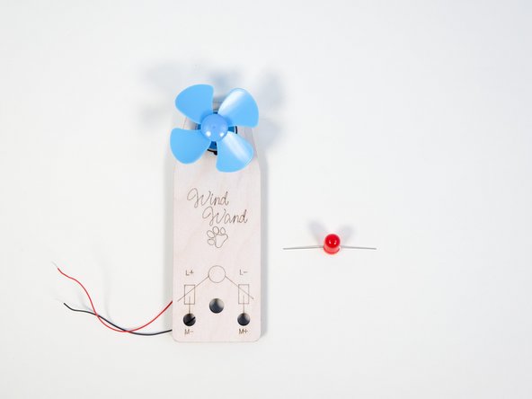 Make note of the Positive (longer) leg and Negative (shorter) leg. You'll want the Positive leg on the left side, to match the &quot;L+&quot; on the Wind Wand body.