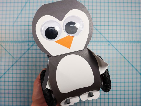 The penguin's eyes are 1.5-inch circles - perfect for a set of Googly Eyes! Add them if you wish.