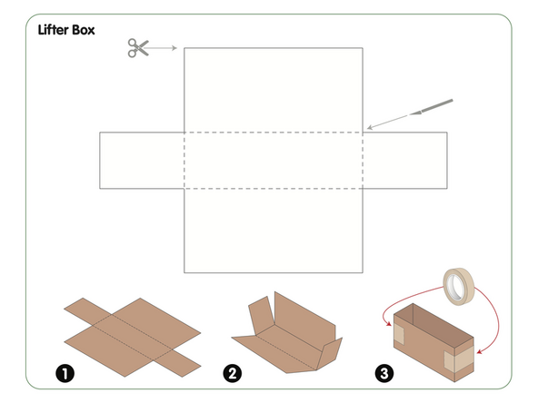 We recommend cardboard, but you could also make the box using card stock or just plain paper.