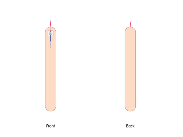 Stick the motor to the double sided tape (or hot glue) making sure the back of the motor (with the wires) is stuck down to the tape and the part that spins faces upwards so it can move freely.