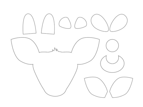 Print the PDF template pages and then use them to cut out felt pieces for your project.