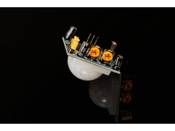 We found that the best settings for the PIR sensor we used was to set the Time Delay and Sensitivity potentiometers all the way down (counterclockwise) and to have the jumper set to Single Trigger.