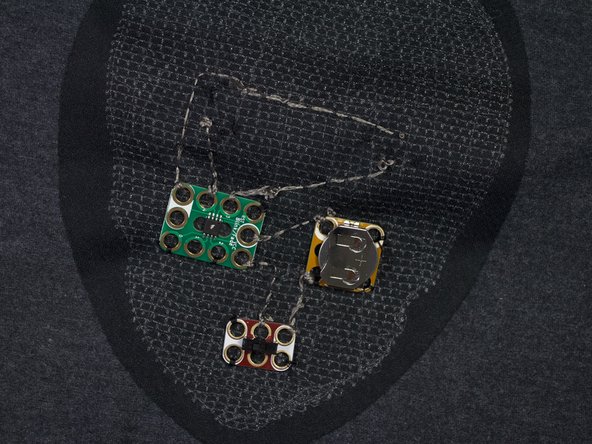Once you have a working circuit, turn the shirt inside out one more time.