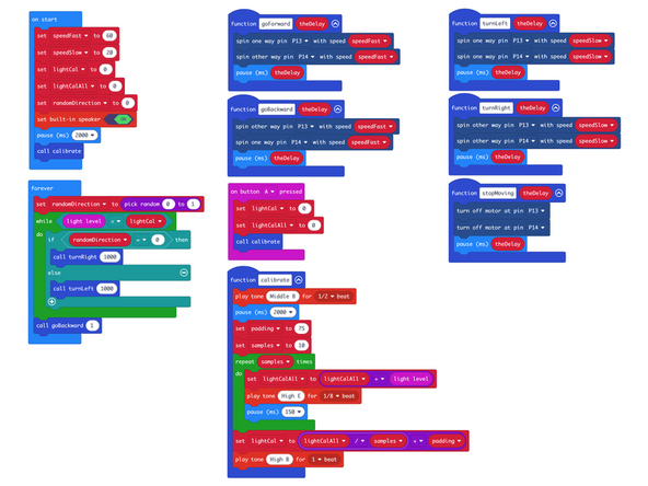 This Turner version of the code adds a few features, the most important being that the Rover will no longer sit still.