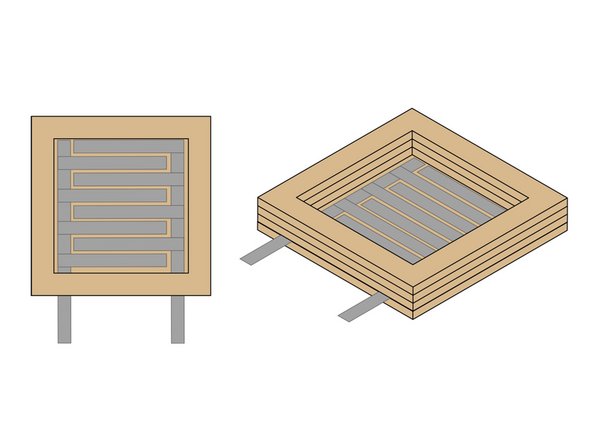 Hot glue or standard white glue can be used, or you can choose to use tape. Do your best to align the pieces with each other so things fit together properly.