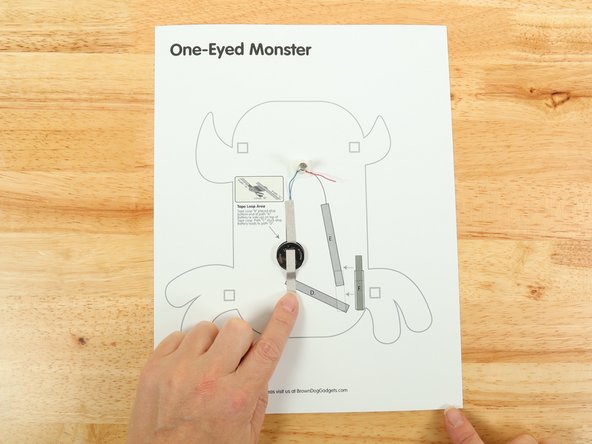 Add tape Path C. to the top of the battery and onto the template.
