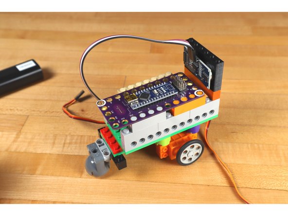 The Robotics Board is the brains of this operation. It's meant to sit on top of LEGO bricks so mounting it is simple.