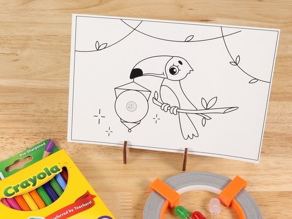 This paper circuits postcard is a great beginner project. Just follow the steps below to make your Toucan.