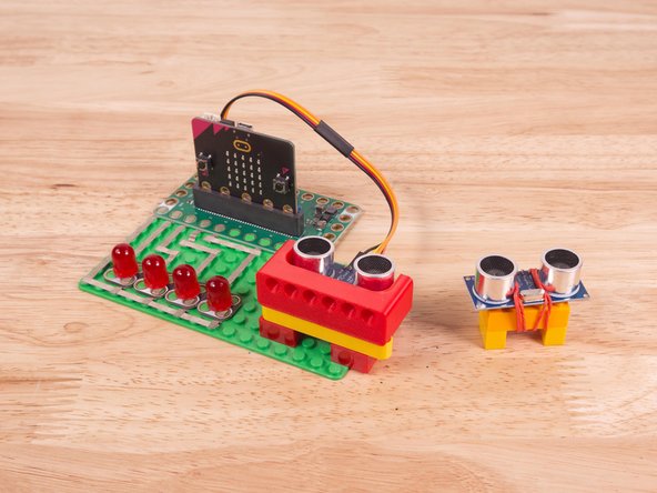 We used a 3D printed part we designed to hold the Distance Sensor in place on the LEGO baseplate.