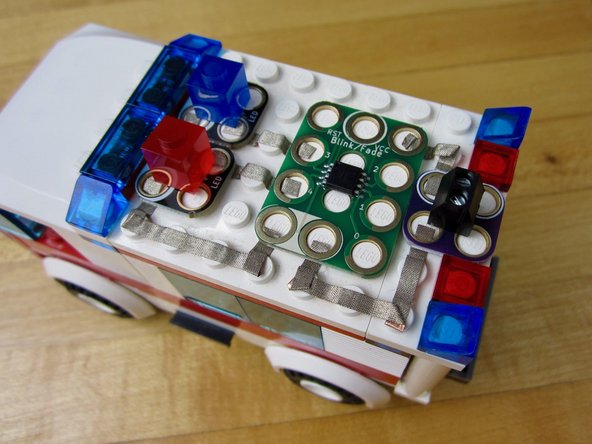 Note: In the pictures we went along the left side to reach the an open Ground spot on the Blink/Fade Board.  However, there is also an open Ground hole on the right side.