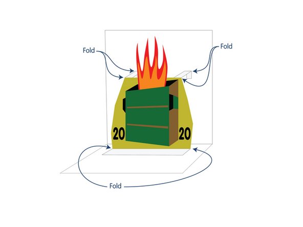 Fold the bottom tab of the dumpster as shown.