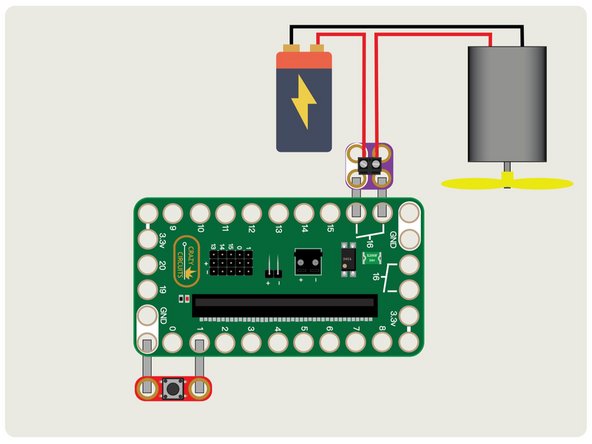 The relay is turned on (and completes the circuit) by turning on Pin 16 of the micro:bit - Basically the same way you would turn on an LED is how you turn on the relay.