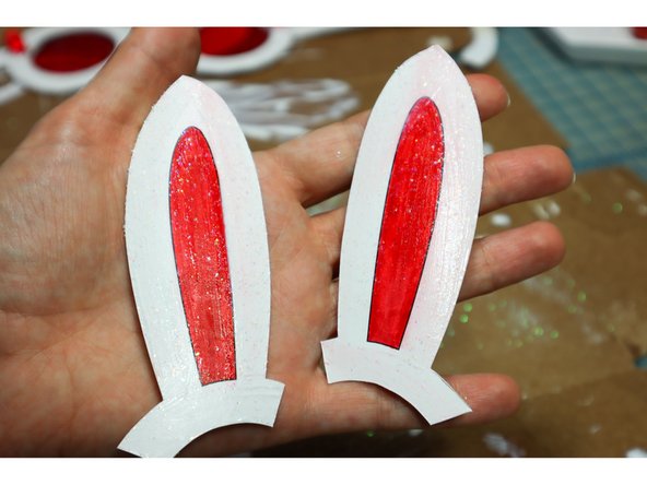 We added glitter to the ears with some Elmer's Glue. (optional)