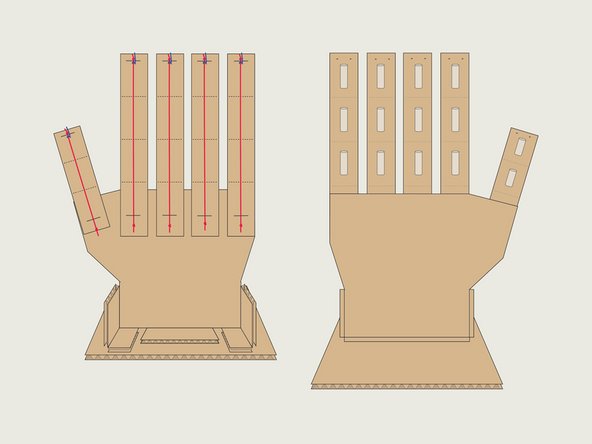 With all the fingers in place we are ready to attach the hand so it can stand upright on the base.