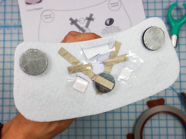 Then, peel the paper backing off of the other side and stick the design to the hat.