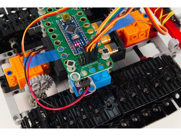 To power everything we'll use a 3 AA Battery Pack along with a Crazy Circuits Screw Terminal Chip and a LEGO Brick 2 x 4 (3001 / 15589)