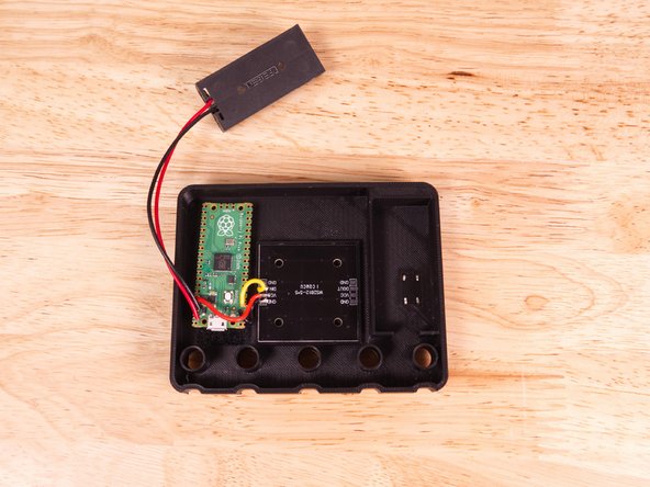 Stick the Pi Pico microcontroller down with the hook &amp; loop.