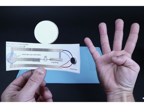 Peel and stick the four sections of Maker Tape as shown in photo 2.