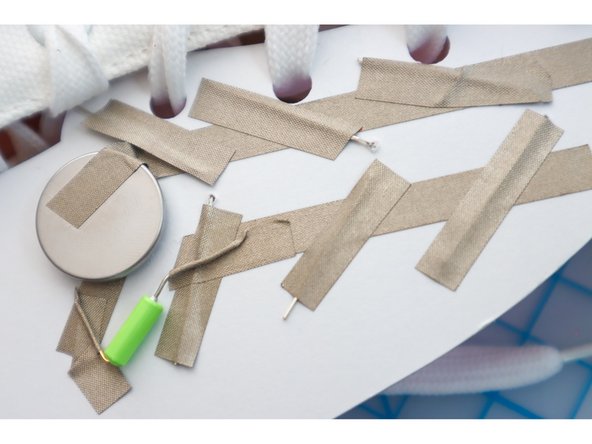 Optional: If you would like to make a project that turns on and off as you step, follow the template linked here to add a tilt sensor.