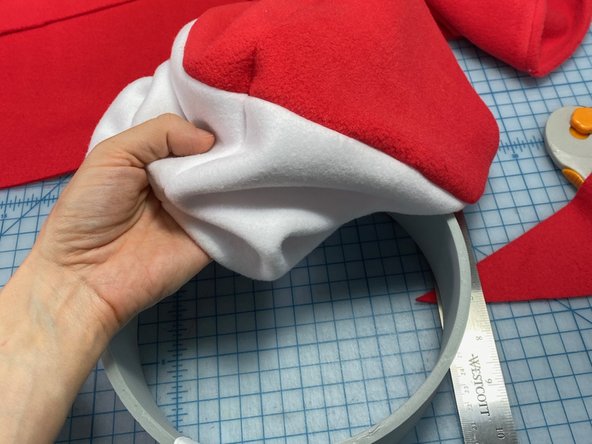 Place the Santa hat over the new outer ring.