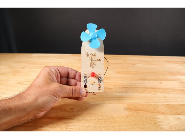 Use the lesson plan, listed materials, and accompanying documents found at the bottom of this guide to help you teach your students how to assemble their Wind Wands as well as what it can show them about about the Law of Conservation of Energy, Circuitry, and Polarity.