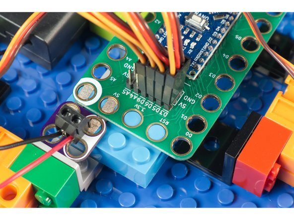 Connect Servo A to D3, Servo B to D5, Servo C to D6, and Servo D to D9.