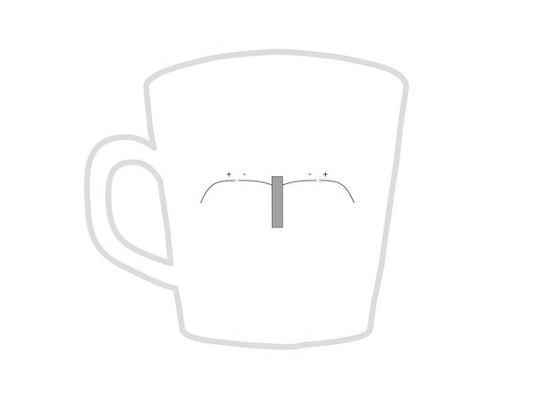 Add the center piece of Maker Tape to the LED legs. (This will connect the negative legs to the negative side of the battery.)