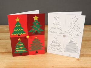 Four Christmas Trees Card
