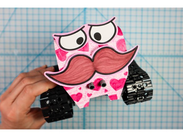 Use glue or tape to attach the face pieces to the body.