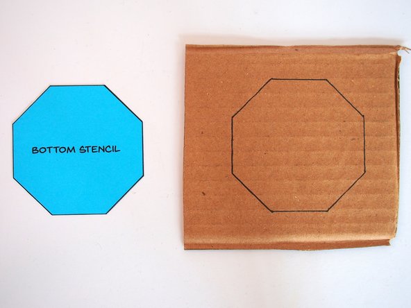 Use the base stencil octagon to trace an octagon onto a piece of cardboard