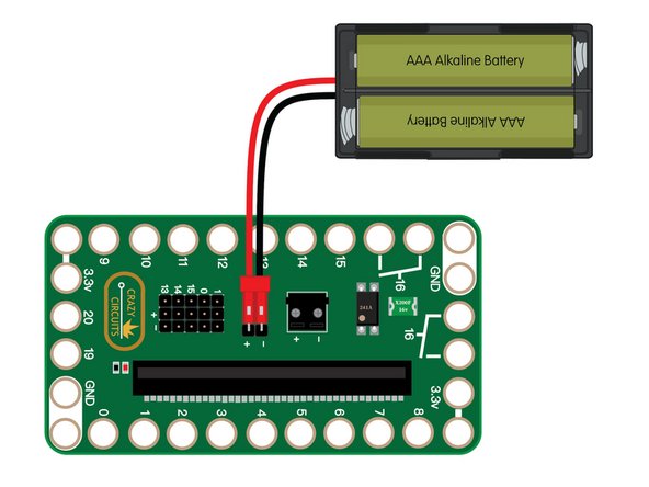 We're going to add a two AAA battery pack to the Bit Board to power the micro:bit and the servos.