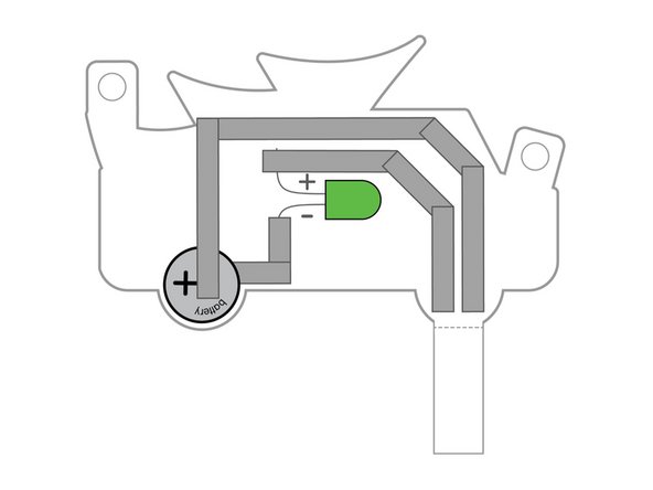 Next we'll add strips of tape so our badge can have an on/off switch.
