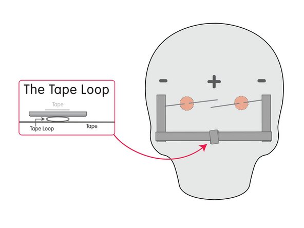 Make a loop of tape and stick it down to the bottom piece of tape. (This is where we’ll stick our battery.)