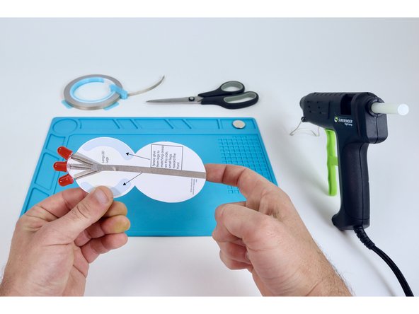 Now, wrap this tape length around the edge to the opposite "short leg" side of the project and continue following the path labeled "G" stopping to cut the tape at the spot on the diagram where there is a dotted line.
