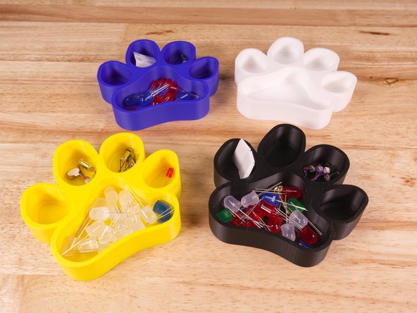 The tray is great for LEDs, vibrating motors, and other small parts.