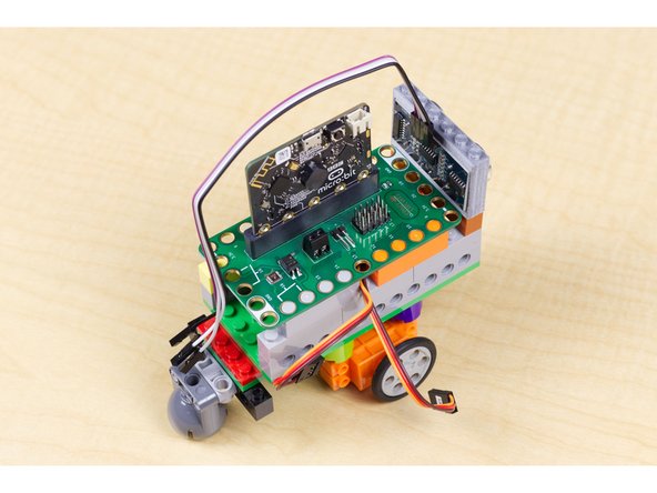 The Bit Board holds the micro:bit, which is the brains of this operation. The Bit Board is meant to sit on top of LEGO bricks so mounting it is simple.