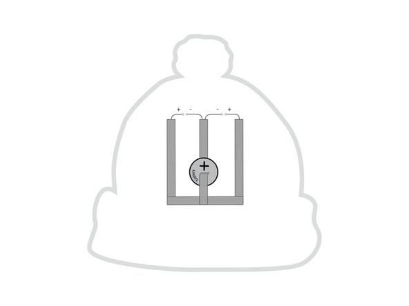 The final piece of Maker Tape connects to the to top of the battery. This makes it easy to turn off your circuit by just peeling back the tape.