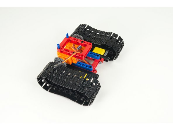 With the tracks in place it's starting to look like a tank!