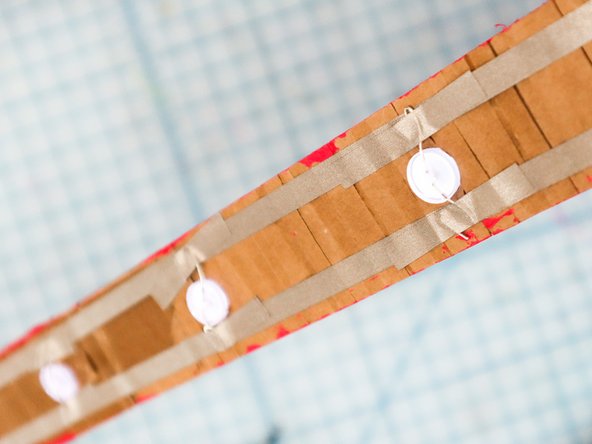 Repeat the previous steps until you have all the LEDs attached to the belt.