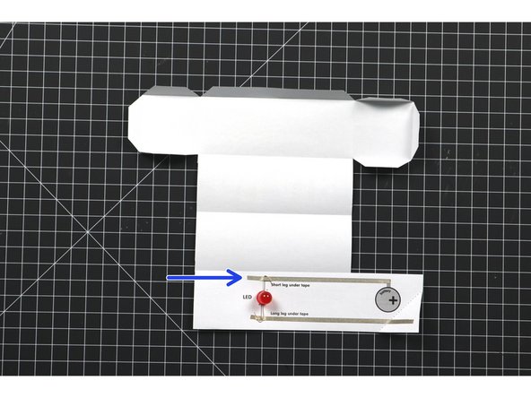 The tape will hold the LED legs in place and then connect to the battery to complete the circuit.