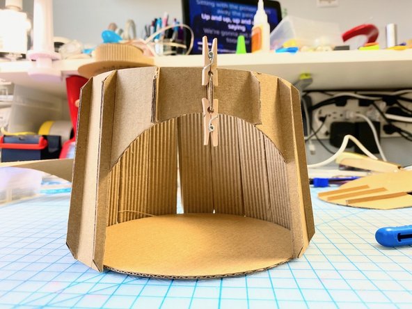 We cut a large dome shape from the front of the base to be a place to insert your hand.