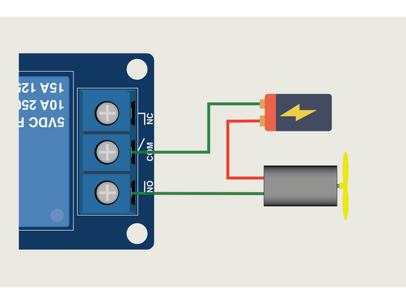 The Relay Module will have three connections on the screw terminal side.