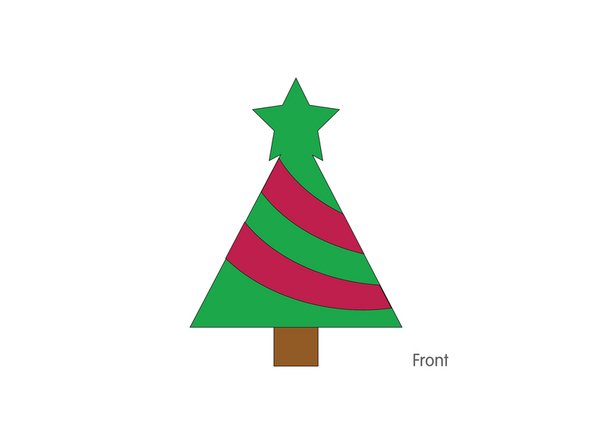 Attach the two ribbons to the tree. Make sure you've got them in the right position since they are different sizes.