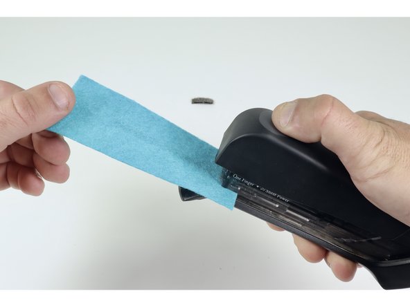 Line the Conductive Hook &amp; Loop up with those dimples to ensure that, when stapled, the staple doesn't miss the Hook &amp; Loop.