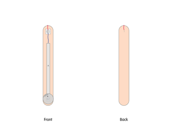 Take the red wire and wrap it around to the back of the craft stick.